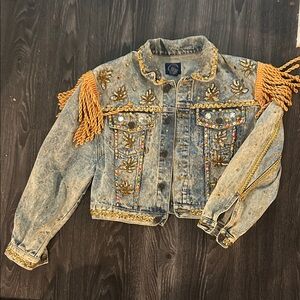 GAP Blue Jean Jacket with Gold Embellishments
